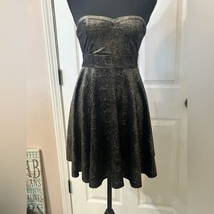 Free People Gray Strapless Sheath Dress Cocktail